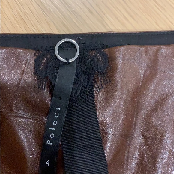 Poleci brown leather skirt - size 4 - Picture 6 of 10
